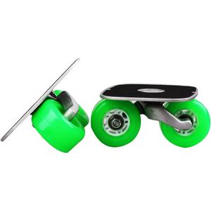 Green Portable Roller Road Drift Skates Plate Anti-Slip Board Aluminum Truck with PU Wheels with ABEC-7 608 Bearings