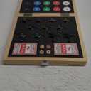 Large 21 Inches Horse Race Board Game, Horse Racing Games with Cards and Dice & 11 Luxury Metal Foals, Thickened Wood Chessboard, Classic Wooden Table Top Board Games for Adults and Family