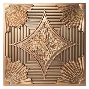 Art3d Drop Ceiling Tiles 24x24 in Bronze (12-Pack, 48 Sq.ft), 3D Wainscoting Panels Glue Up 2x2