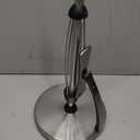 VEHHE Paper Towel Holder Countertop, Paper Towel Holder with Spring Activated Arm and Damping Effect, Simply Tear Paper Towel Stand for Bathroom and Kitchen (Silver) (Suction Base | Silver)