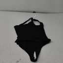 REORIA Butsmooth® Women's Trendy Sexy Plunge One Shoulder Sleeveless V Backless Going Out Tank Bodysuits Tops, M, Black