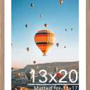 JCJMY 13x20 Picture Frame with 11x17 Mat, Display Photo 11x17 with Mat or 13 x 20 Without Mat, Wall Hanging Large 13 by 20 Poster Frame with Plexiglass, Rustic Brown