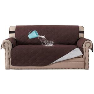 H.VERSAILTEX 100% Waterproof Sofa Slipcover Washable Loveseat Cover for 2 Cushion Cover Non-Slip Furniture Protector with Silicone Backing Couch Cover for Pets (Oversized Loveseat, Brown)