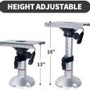 Aluminum Adjustable Height Locking Boat Seat Pedestals with Slide 13 to 18 Inches for Boat Seats (1pcs)