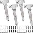 316 Stainless Steel T Hinges Marine Grade 8'' x 4" Heavy Duty Boat Hatch Hinge (196 mm X 97 mm) 4 Pack Casting Cabinet Hardware Door Hinge with Screws