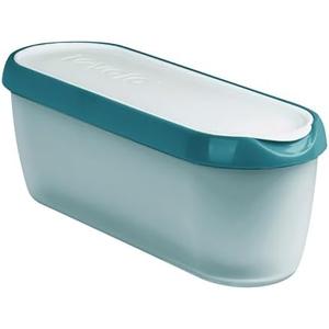 Tovolo Glide-A-Scoop Reusable Ice Cream Tub, Marine Blue – Airtight BPA-Free Ice Cream Container for Homemade Ice Cream, Compact Freezer Storage, Dishwasher Safe (1.5 Quart)