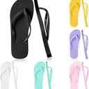 6 Pairs Flip Flops for Women Colorful Soft Lightweight Non Slip Shower Flip Flops for Summer Beach Pool Wedding Party ((8.5-9 size))