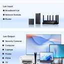 Gigabit Ethernet Splitter 1 to 4, Aluminium LAN Splitter 1000Mbps RJ45 Ethernet Switch Network Splitter with USB C Power Cable for Cat5/5e/6/7/8 (Gigabit Ethernet Splitter 1 to 4)