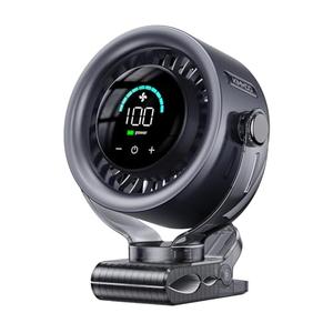 KIMMOO 4000mAh Rechargeable Portable Clip on Fan-100-Speed Touch Control, LED Display, 360° Rotate Quiet Turbo Desk Fan, Small Battery Operated USB Fan for Stroller Bed Travel Camping Golf Gym (Black)