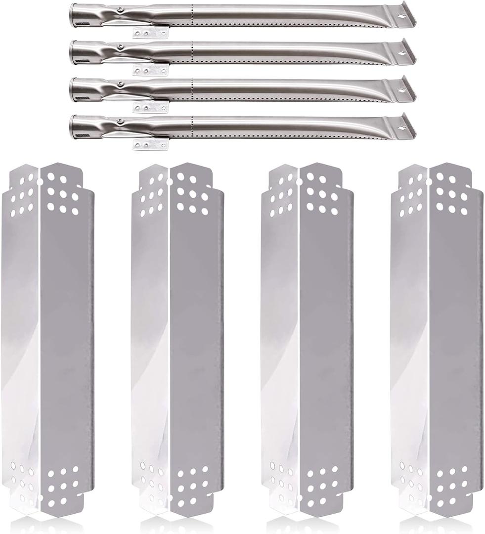Grill Replacement Parts for Nexgrill 4 Burner 720-0830H, Nexgrill 720-0888, 720-0888N, Stainless Steel Grill Burner Tubes and Heat Shield Tent Plates Replacement Kit for Home Depot Nexgrill 720-0830H.