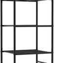 Sakugi Storage Shelves Organizer - 5 Tier Metal Shelf Organizer with Metal Wheels and Adjustable Leveling Feet, Heavy Duty Garage Shelving for Kitchen, Pantry and Closet, 18.1"x12.6"x58.7", Black