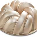 KITESSENSU Nonstick Braided Rope Cake Pan  9.45 Fluted Tube Pan for Baking Pound Cake, Cast Aluminum Moldes para Pasteles, Cake Pans for Baking, Easy Release, High-Heat Resistant, Easy to Clean