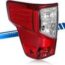 Tail Light Assembly Compatible with Nissan Titan 2017-2023 / Titan XD 2016-2023, Halogen Type Rear Lamp with Bulbs Replacement for 26555-EZ23D NI2801212, Red+Clear Lens, Left Driver Side