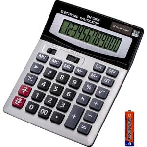 12 Digit Desktop Calculator with Large LCD Display and Sensitive Button, Dual Solar Power and Battery, Standard Function for Office (YE1200v)