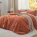 Bedsure Full Comforter Set, Orange Soft Prewashed Bedding for All Seasons, 3 Pieces GentleSoft Bed Set, 1 Lightweight Comforter (82"x86") and 2 Pillowcases (20"x26")
