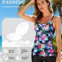 Century Star Tummy Control Tankini Swimsuits for Women | Wirefree Crisscross Back 2-Piece with High Waisted Quick Dry Shorts, Size: 12-14