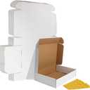 HORLIMER 13x10x3 inches Shipping Boxes Set of 25, White Corrugated Cardboard Box Literature Mailer