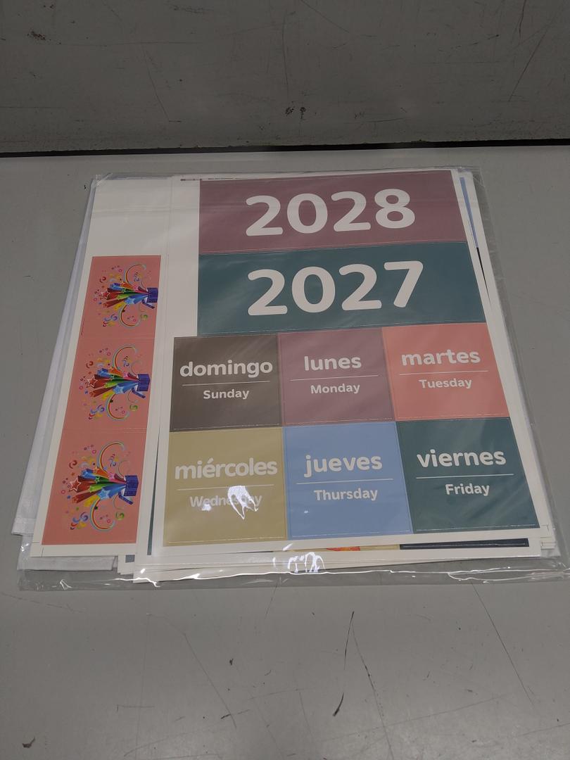 Monthly Calendar Pocket Chart for Classroom, Printed Days of The Week with Cards, Learning for Home or Kindergarten, Teacher Must Have Supplies That Fits Any School Décor (Spanish White)