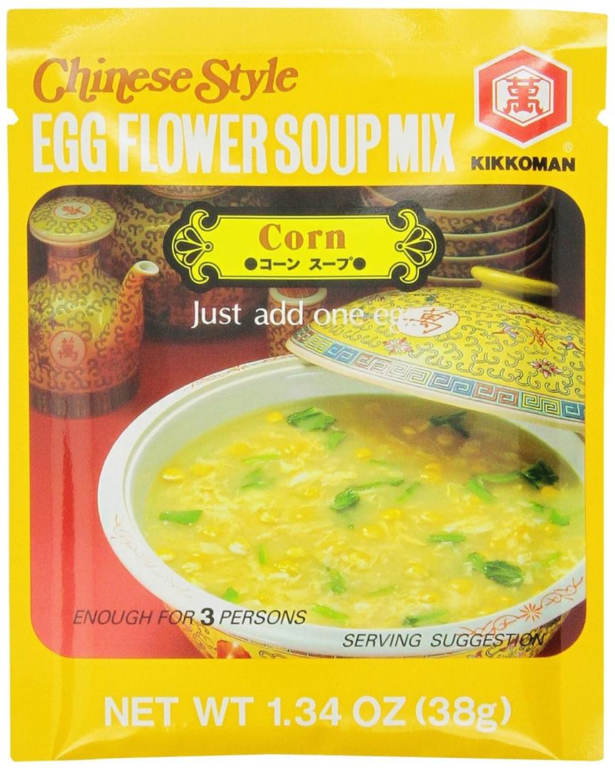 Kikkoman Corn Instant Egg Flower Soup, 1.3-Ounce (Pack of 12), BBD 07/04/26 Kikkoman Corn Instant Egg Flower Soup, 1.3-Ounce (Pack of 12), BBD 07/04/26