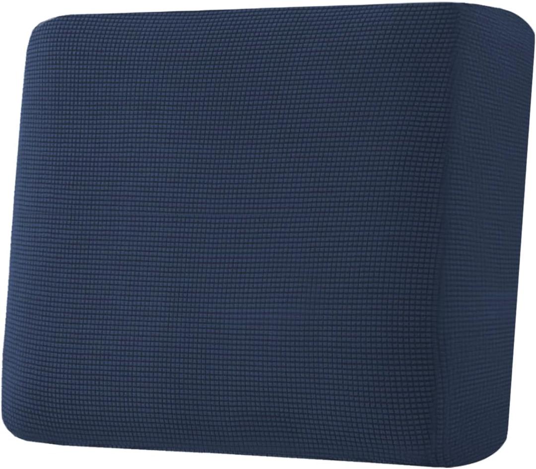 H.VERSAILTEX Super Stretch Individual Seat Cushion Covers Sofa Covers Couch Cushion Covers Slipcover Sets Thick Jacquard Textured Twill Fabric (1 Piece Chair Cushion Cover, Navy)