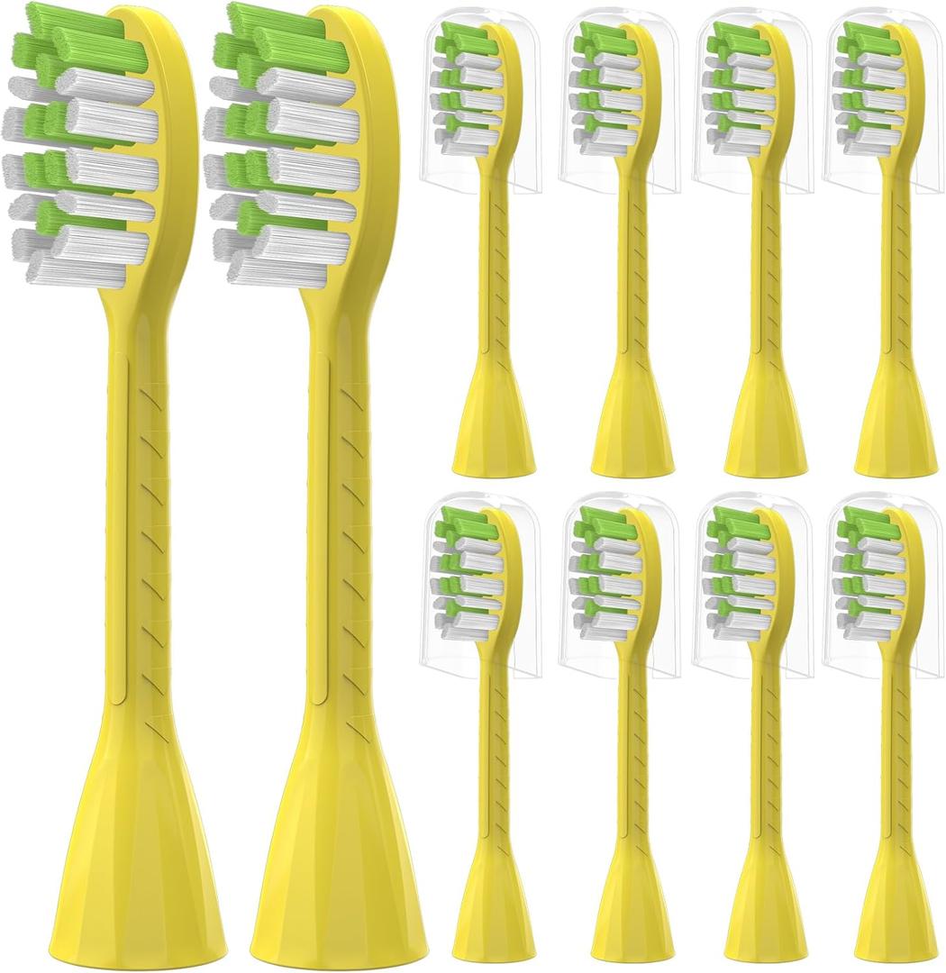 Toothbrush Replacement Heads Compatible with Philips One Series Sonicare Battery Toothbrush BH1022/02, 10 Pack Replacement Heads, Soft Bristles, Mango