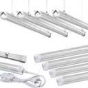 Skymoatled 8Pack 8FT LED Shop Light Garage Light,100W 6000K White Light 15000LM Super Bright,Hanging/Surface Mount,Linkable T8 LED Tube Lights for Garage,Warehouse, Workshop,Plug and Play