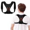 Back Brace Posture Corrector for Women Men Shoulder Support Straightener Pain Relief Upper Spine Hunchback Thoracic Device Plus Size Straps Correction Fixer Trainer Best Straight Black Large (Black, L)