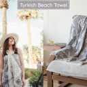 Premium Turkish Beach Towel  35"x67" Lightweight Quick Dry Towel  100% Cotton Sand-Free Turkish Towels  Vintage Dark Grey