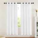 NICETOWN Sheer Curtains Panel 72" Long - Ring Top Window Treatment Sheer Voile Drapes for Bedroom/Living Room (White, Set of 2, W54 x L72)