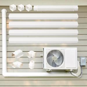 3" W 15.5Ft L Mini Split Line Set Cover Kit AC Lineset Covers for Outside | with Screws, Applicable to Most AC Line Set, Paintable, Decorative, Easy Installation, Heat Resistant, Premium ABS Material