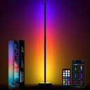 MIHEAL RGB Corner Floor Lamp, 57.5" Color Changing LED Corner Lamp with APP Control, Modern Standing Lamp with Music Sync and 16 Million DIY Colors, Heavy Base for Bedroom Living Room Gaming Room