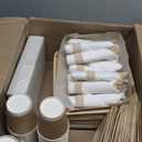 Palm Leaf Bamboo Plates & Pre-Rolled Bamboo Cutlery Party Set - 10 & 7'' Compostable Plates Elegant Pre-Rolled Utensils, Napkins , Cups for Weddings, Events, and Special Occasions For 30 Guests