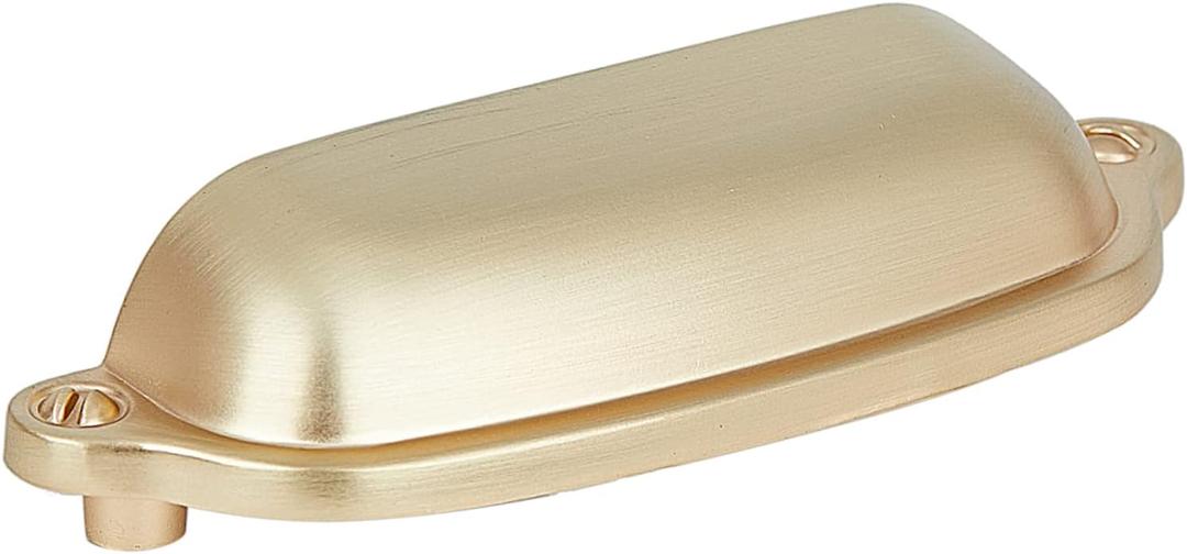 HARPOON Cup Handle Pulls Kitchen Drawer Cabinet Hardware European Style 3 Inch 10 Pack Brushed Gold