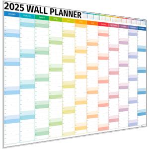 Wall Planner 2024 – Extra Large 36 x 25in Full Year Planner Wall Calendar – 24 School Planner For Teacher, Office, University Essentials – Includes over 100 US Holidays & Observances - Folded Columns Edition