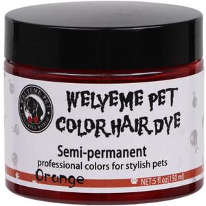 Semi-Permanent Dog Hair Dye, Food-Grade Pigment Dog Dye, Pet Hair Dye Used by Grooming Salons, Cats and All Pets Can be Bathed (Orange)