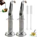 2 Sets Upgraded Version Tea Strainer, Tea Diffusers For Loose TeaIt Is Also Equipped With A Base And A Brush For Easy PlacementTea Infuser For Loose Leaf Tea Applicable To Office, Home, Travel