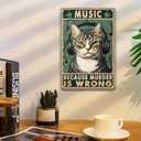 2 x Cat Vintage Tin Sig Music Because Murder Is Wrong Metal Tin Sign for Wall Decor for Bars Restaurants Cafes Pubs 8x12Inch (20X30cm(12*8in))