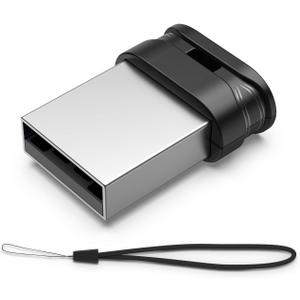 RAOYI 32GB USB Flash Drive, USB 2.0 Mini Fit Memory Stick Ultra Slim Thumb Drive Jump Drive Zip Drive Pen Drive with Lanyard-Black