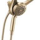 Delta Faucet 5-Setting HydroRain 2-in-1 Dual Shower Head with ProClean Spray, Gold Round Shower Head with Hose, Hand Held Shower Head, Champagne Bronze 75419CZ