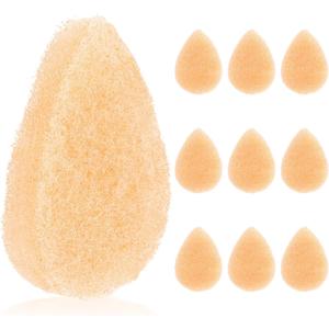 IMPRESA Face Scrubber Exfoliator Sponges - Regular Puff - Natural Medical-Grade Foam - 10 Pack Reusable Exfoliating Pads - Deep Cleanse & Dead Skin Removal - Normal to Oily Skin