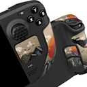 PlayVital Professional Textured Handle Grips for Steam Deck LCD & OLED, Trackpads Enhancement Back Button Set with Thumb Grip Caps - View of Rising Sun