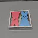 WOHOHOHO Easter Bunny Wooden Décor, 4 Pcs Bunny with Funny Easter Bunny Wooden Box Sign, Oh for Peeps Gift Wood Rabbit Tiered Table Decor for Farmhouse Kitchen Bathroom Office Party Supplies