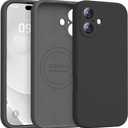 Ktele Magnetic for iPhone 17 Case [Compatible with Magsafe] [Premium Silicone Satin-Smooth Touch] Slim Shockproof Anti-Scratch Microfiber Lining Case, 6.3 inch, Black