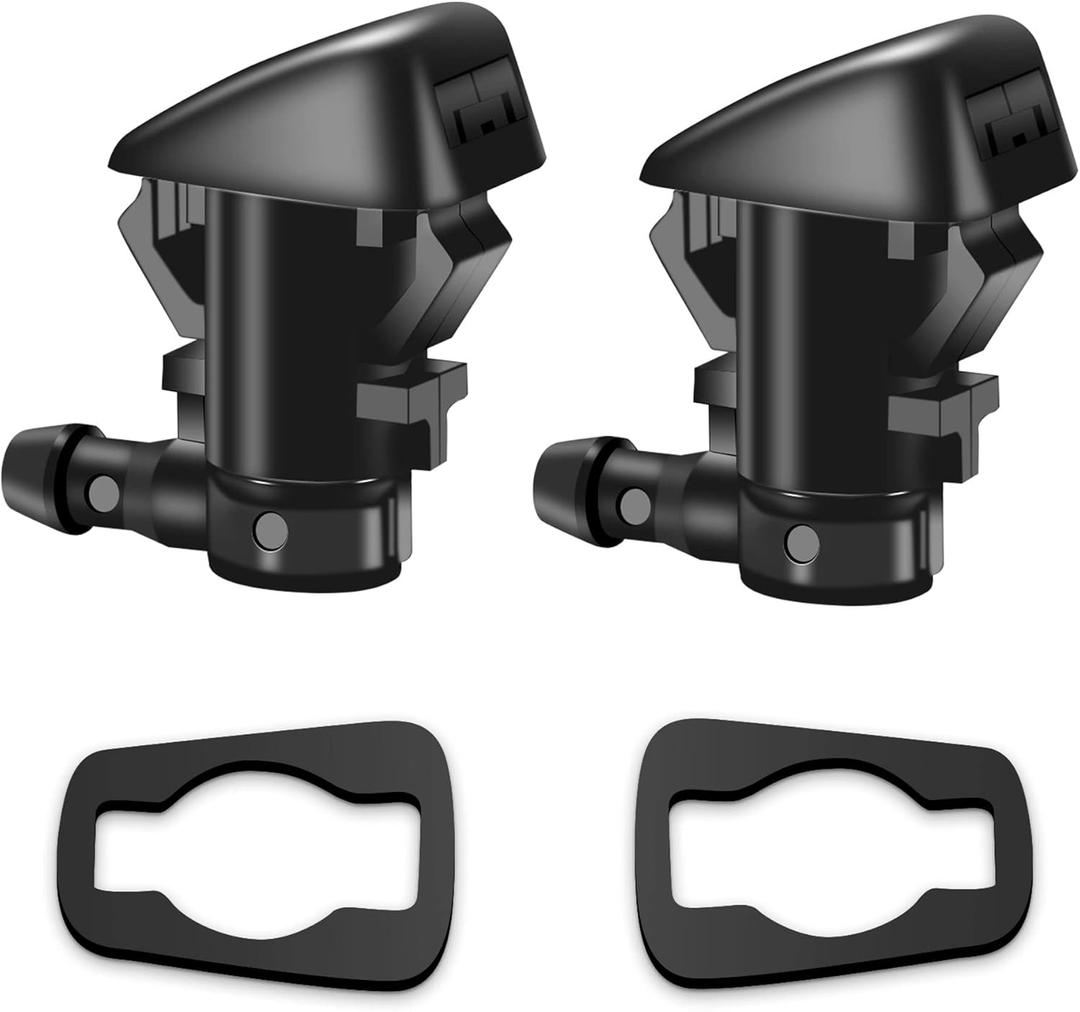 Belleone Windshield Washer Nozzle Kit Compatible with 2005-2016 Jeep Grand Cherokee, 2005-2013 Chevy Malibu, Pontiac G6, Saturn Aura, Replace #55372143AB, 15247800, 55156427AB, 55079049AA, 2PCS