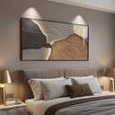 Framed Abstract Horizontal Wall Art for Living Room, Extra Large Brown and Tan Modern Artwork for Walls, Contemporary Elegant Picture Prints Paintings for Bedroom Dining Room Wall Decor, 56x28 Inch