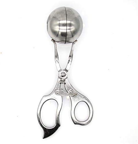 Stainless Steel Self-Opening Scoop Meat Baller -Meatball Maker Tool - Baller Tongs with Hook Lock, 1.8-Inch Ball Size (4.5 cm)