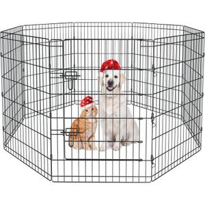 Pet Playpen Dog Pen Foldable Dog Exercise Fence 8 Panels 36 Inch Kennels Pet Playpen Options Ideal for Pet Medium Animals Outdoor Indoor