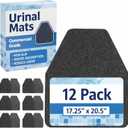 Houseables Urinal Mats, Urinal Mats for Men Bathroom, Floor Pads, Disposable Toilet Matt, for Pee, Commercial, Reusable, Urine, Splash Guard, Drip, Restroom, Mens Room, Large, Black, 17.25x20.5, 12PK