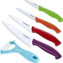 Cook N Home 4-Piece Ceramic Knife Set with Sheaths, 