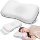 CosBed Built Cervical Neck Pillow for Neck Support, Adjustable Memory Foam Pillow with Customizable Height and Firmness for Side, Back, Stomach and CombSination Sleepers, White